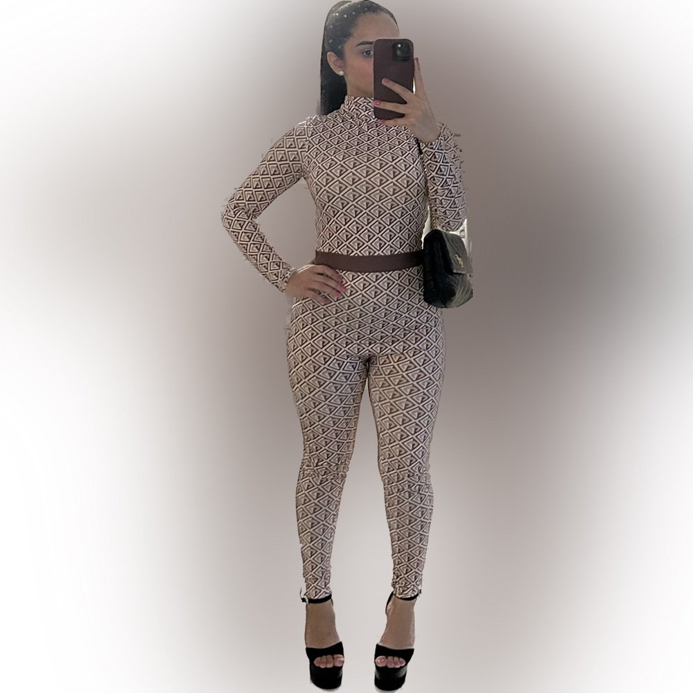 Geometric Patterned Jumpsuit - Picture 2 of 2